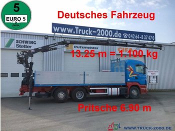 Camión caja abierta, Camión grúa Scania R400 Tirre Euro 191L 9m=1,7t. 7m Ladefl. 1.Hand: foto 1