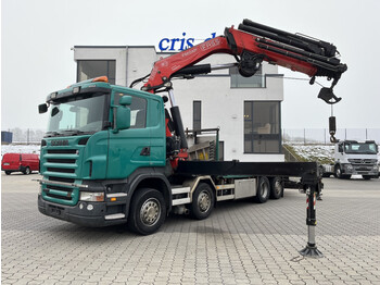 Camión caja abierta, Camión grúa Scania R420 8x2  Fassi F660 XP Seilwinde Containerverri.: foto 1