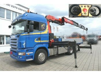Camión caja abierta, Camión grúa Scania R 500 L 6x2 Pritsche Kran Schalter,V8 Motor ,Eff: foto 1