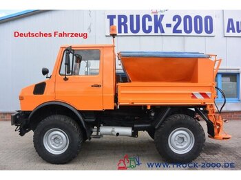 Camión caja abierta Unimog 424 1200 Kommunal Winterdienst+Streuer Zapfwelle: foto 1