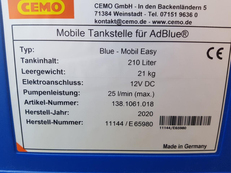 Tanque de almacenamiento para transporte de combustible nuevo Cemo ad blue tank: foto 5