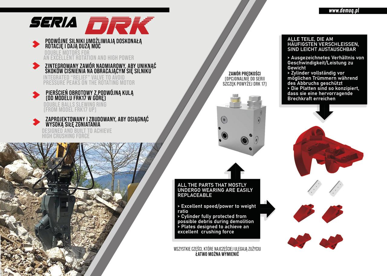 Cizalla de demolición para Excavadora nuevo DEMOQ DRK32  Hydraulic Rotating Pulveriser Crusher 3300 KG: foto 3