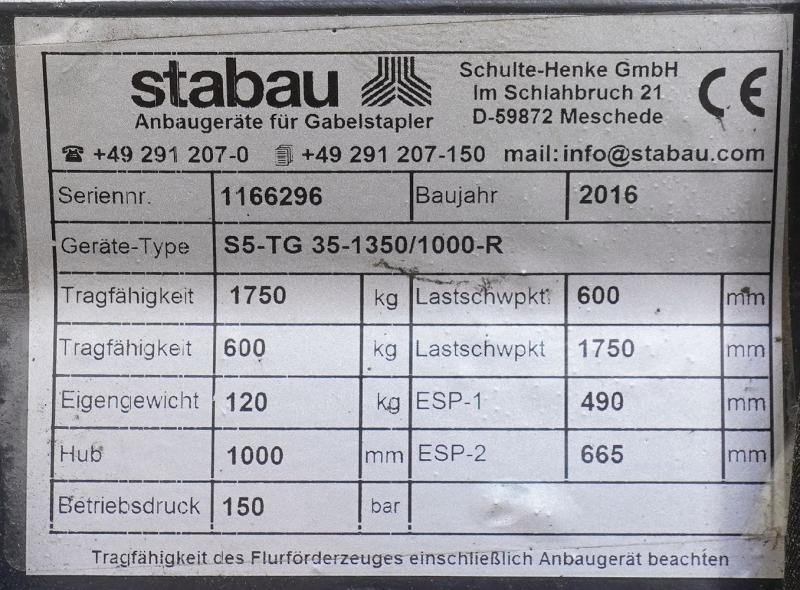 Horquillas para Carretilla elevadora Stabau S 5-TG 35 1350/1000: foto 6