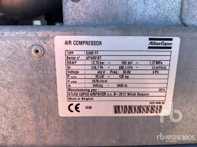Compresor de aire ATLAS COPCO GA90FF Compresseur A Air: foto 5