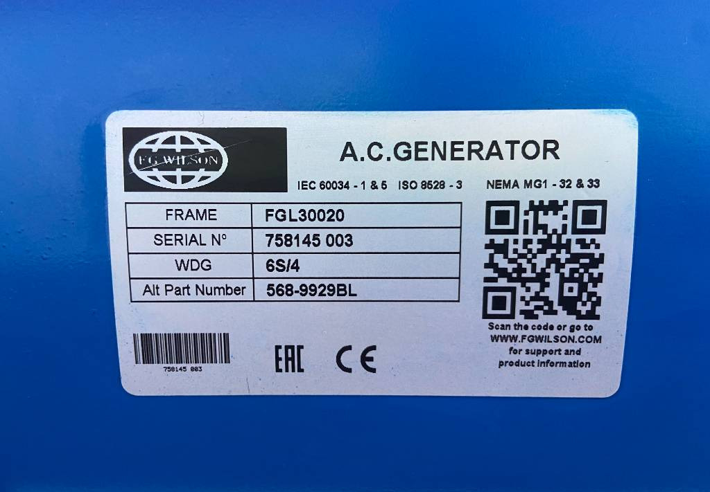Generador industriale FG Wilson P88-3 - 88 kVA Open Genset - DPX-16007-O: foto 15