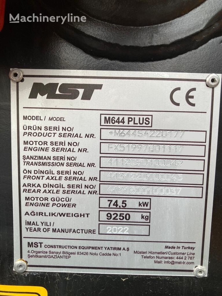 Retroexcavadora nuevo MST M644 Plus: foto 22