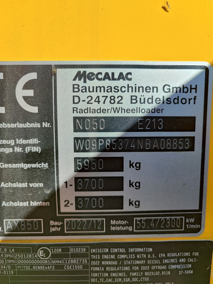 Cargadora de ruedas Mecalac AX850: foto 3