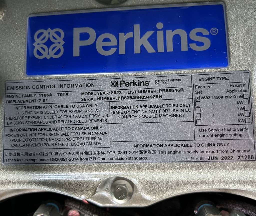 Generador industriale Perkins 1106A-70TAG4 - 220 kVA Generator - DPX-19809: foto 16