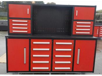 Equipo de construcción Unused 7ft Work Bench/Tool Cabinet, 2 Doors, 18 Drawers (Red): foto 1