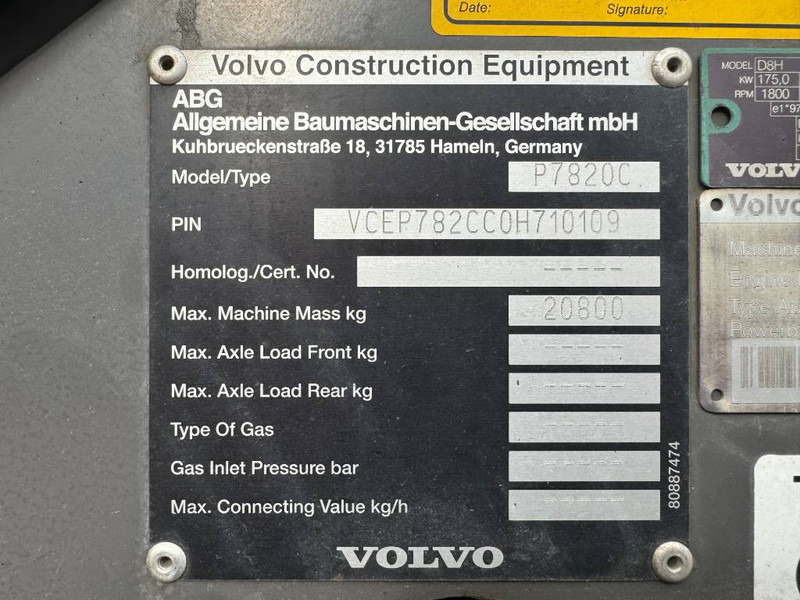 Pavimentadora de asfalto Volvo P7820C - 7.5 Meter Paving Width / Topcon GPS: foto 18