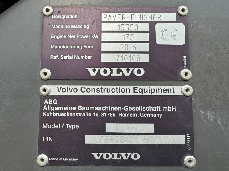 Pavimentadora de asfalto Volvo P7820C - 7.5 Meter Paving Width / Topcon GPS: foto 20