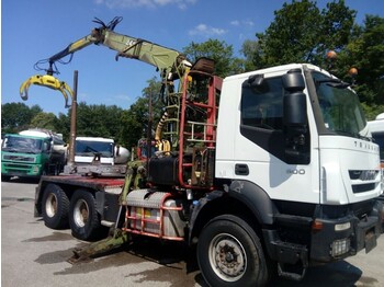 Remolque forestal, Camión grúa para transporte de madera Iveco TRAKKER 6X4 LOGLIFT F241SL: foto 1