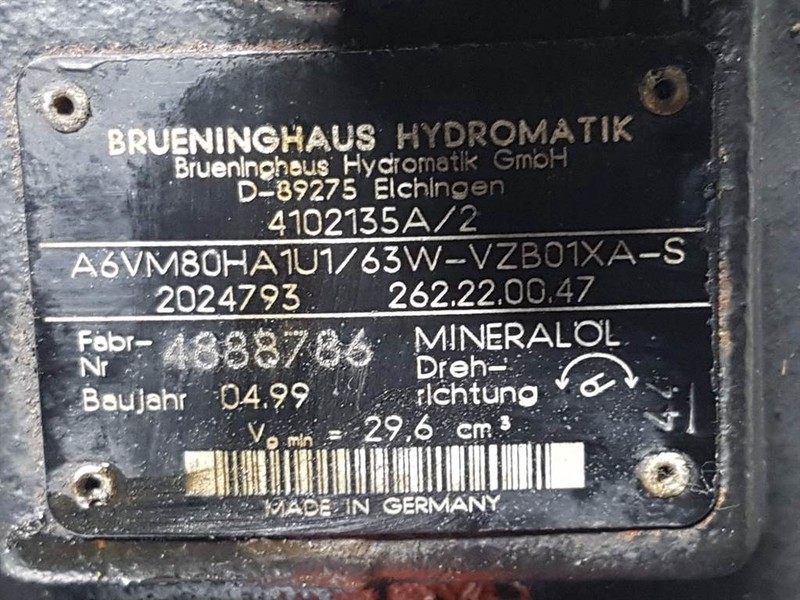 Hidráulica Ahlmann AL75-Brueninghaus A6VM80HA1U1/63W-Drive motor: foto 5