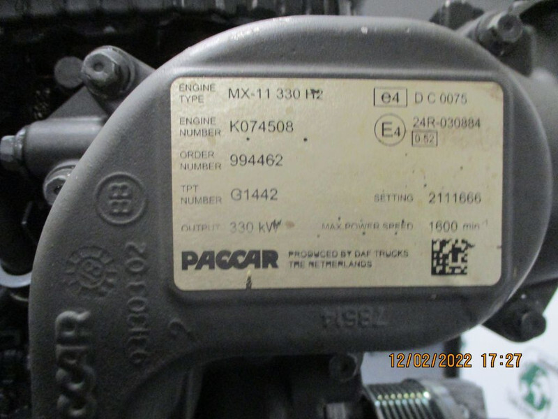 Motor para Camión DAF 2164501/0452053/2189684/2111666/MX11 330 H2 EURO 6: foto 5