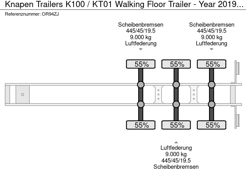Semirremolque piso movil Knapen Trailers K100 / KT01 Walking Floor Trailer - Year 2019 - 100 m3 Kuub - Very good condition !!: foto 19