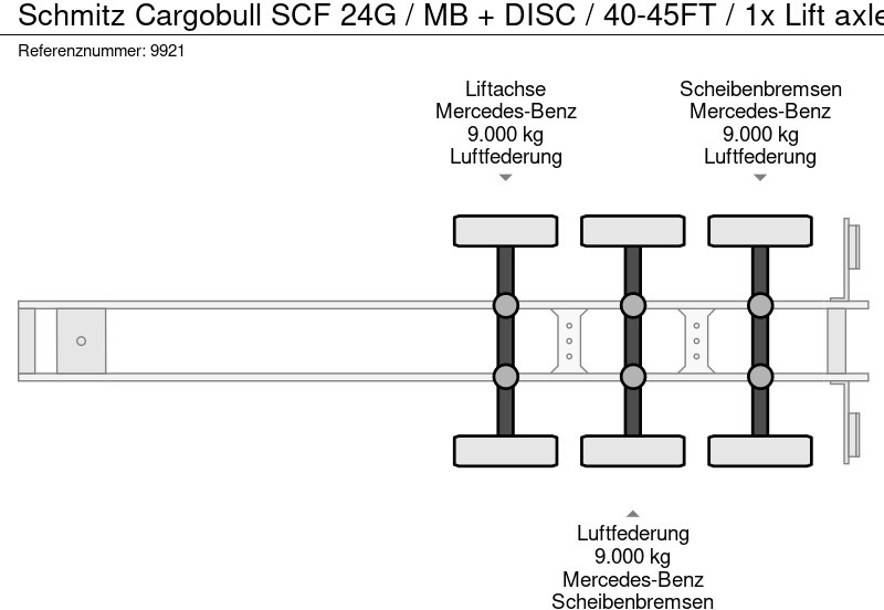 Semirremolque portacontenedore/ Intercambiable Schmitz Cargobull SCF 24G / MB + DISC / 40-45FT / 1x Lift axle: foto 11