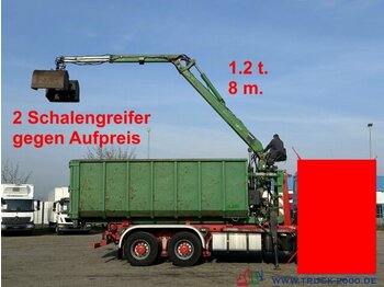  Abrollcontainer 23 m³ + Kran Hiab F 95S 1.2t 8m - Contenedor de gancho: foto 1