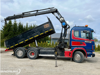Camión volquete, Camión grúa 2002 SCANIA R114 6X2*4 Tipper+HIAB 166-e5 crane: foto 4