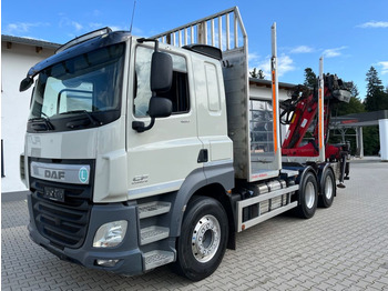 Camión forestal, Camión grúa DAF CF 460 6x4 mit Riedler Holzaufb. Penz Kran 12Z: foto 4
