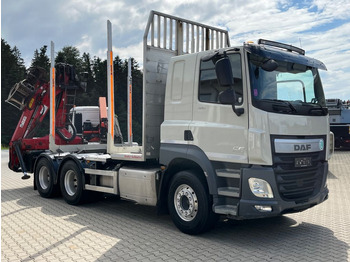 Camión forestal, Camión grúa DAF CF 460 6x4 mit Riedler Holzaufb. Penz Kran 12Z: foto 2