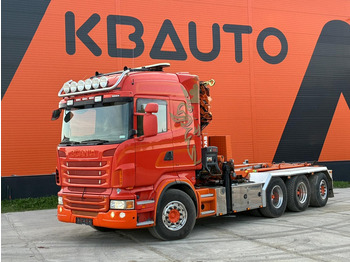 Camión multibasculante, Camión grúa Scania R 480 8X4*4 HIAB 288E-6 HIPRO / HOOK LIFT JOAB L 17 ton L=5200 mm: foto 2