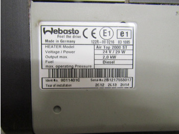 Cabina e interior para Camión WEBASTO ST2000 AIR DROP NIGHT HEATER ALSO 2000S & LARGE CHOICE AVAILABLE: foto 3