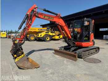 Leasing de  2018 Kubota U55-4 BELTEGRAVER ENGCON TILTROTATOR 2 SKUFFER SERVICEHISTORIKK SENTRALSMØRING 2018 Kubota U55-4 BELTEGRAVER ENGCON TILTROTATOR 2 SKUFFER SERVICEHISTORIKK SENTRALSMØRING: foto 1