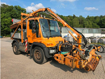 Máquina quitanieve Unimog 405/12 U400 6-Zylinder Mulag Mähausleger MKM 700 UGN UGE 405/10 Mercedes-Benz  U 300 500 Böschungsmäher 400: foto 2