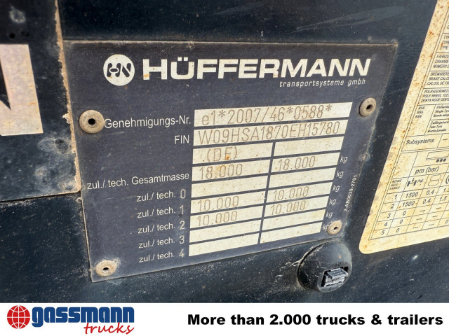 Hüffermann HSA 18.70 Schlittenabroller - Remolque multilift/ Portacontenedores de cadenas: foto 4 Hüffermann HSA 18.70 Schlittenabroller - Remolque multilift/ Portacontenedores de cadenas: foto 4