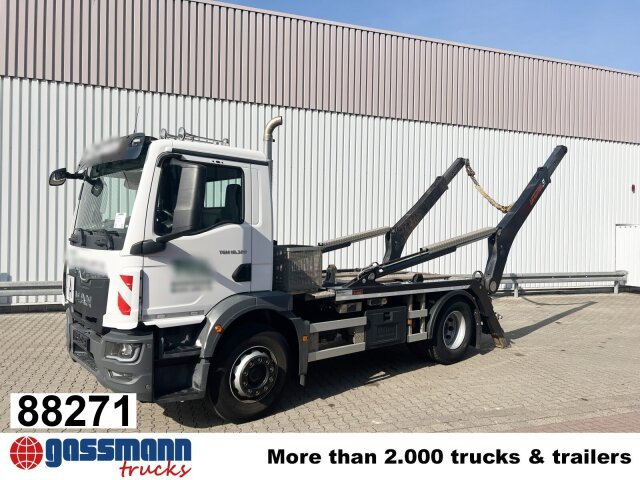 MAN TGM 18.320 4x2 BL, Hiab Tele-Absetzanlage, Funk - Camión portacontenedor de cadenas: foto 1 MAN TGM 18.320 4x2 BL, Hiab Tele-Absetzanlage, Funk - Camión portacontenedor de cadenas: foto 1