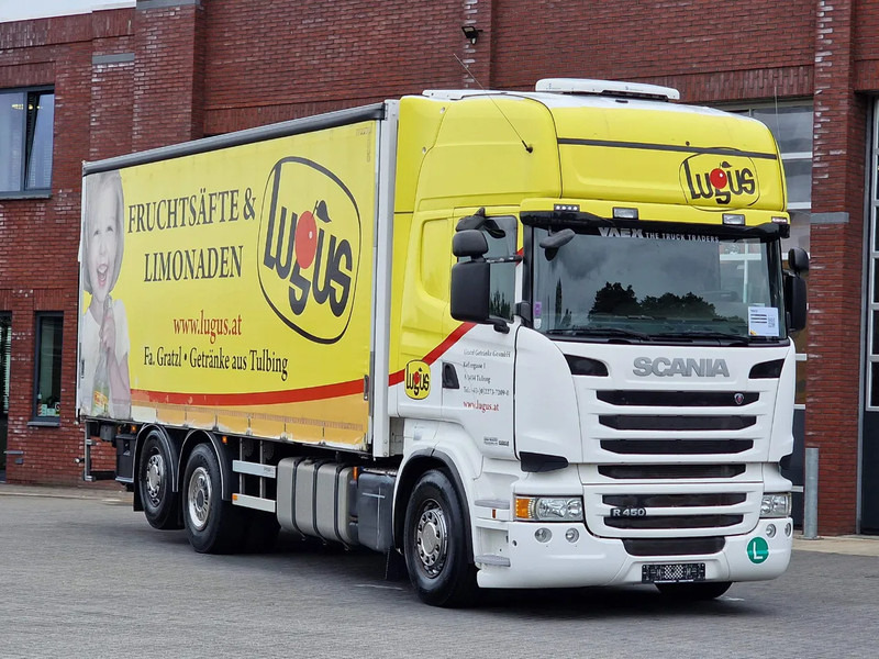 Scania R450 Topline 6x2*4 - Special alu curtains - 2.000 KG loadlift - Retarder - Full air - 4.90 WB - Camión lona: foto 1 Scania R450 Topline 6x2*4 - Special alu curtains - 2.000 KG loadlift - Retarder - Full air - 4.90 WB - Camión lona: foto 1