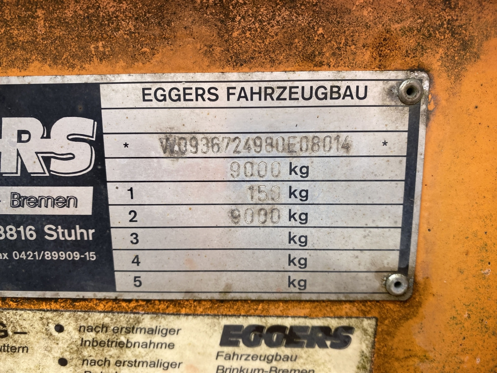 Eggers ZX 9E / für Ballastgewichte - Remolque plataforma/ Caja abierta: foto 3 Eggers ZX 9E / für Ballastgewichte - Remolque plataforma/ Caja abierta: foto 3