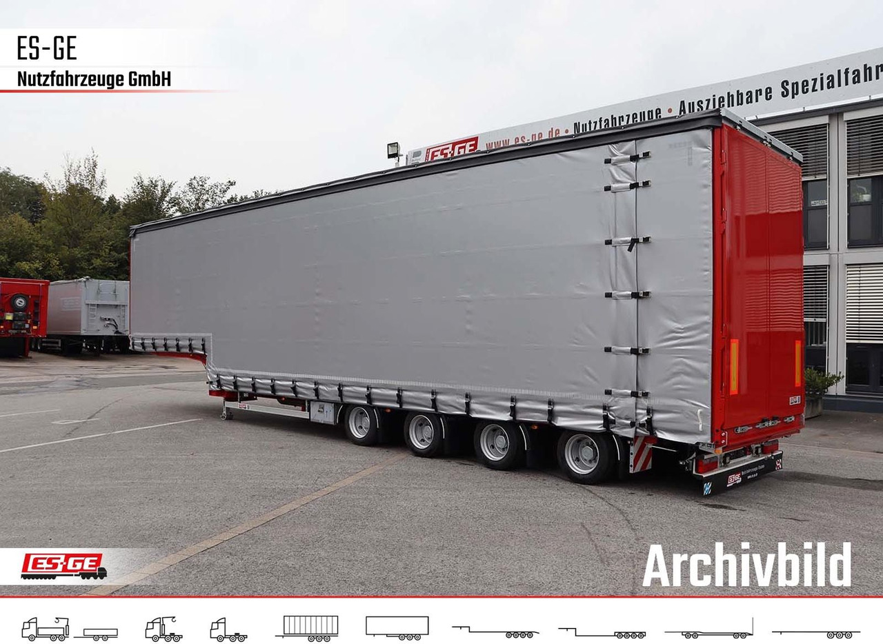 ES-GE 4-Achs-Satteltieflader mit Curtainsider-Aufbau - Semirremolque góndola rebajadas: foto 1 ES-GE 4-Achs-Satteltieflader mit Curtainsider-Aufbau - Semirremolque góndola rebajadas: foto 1