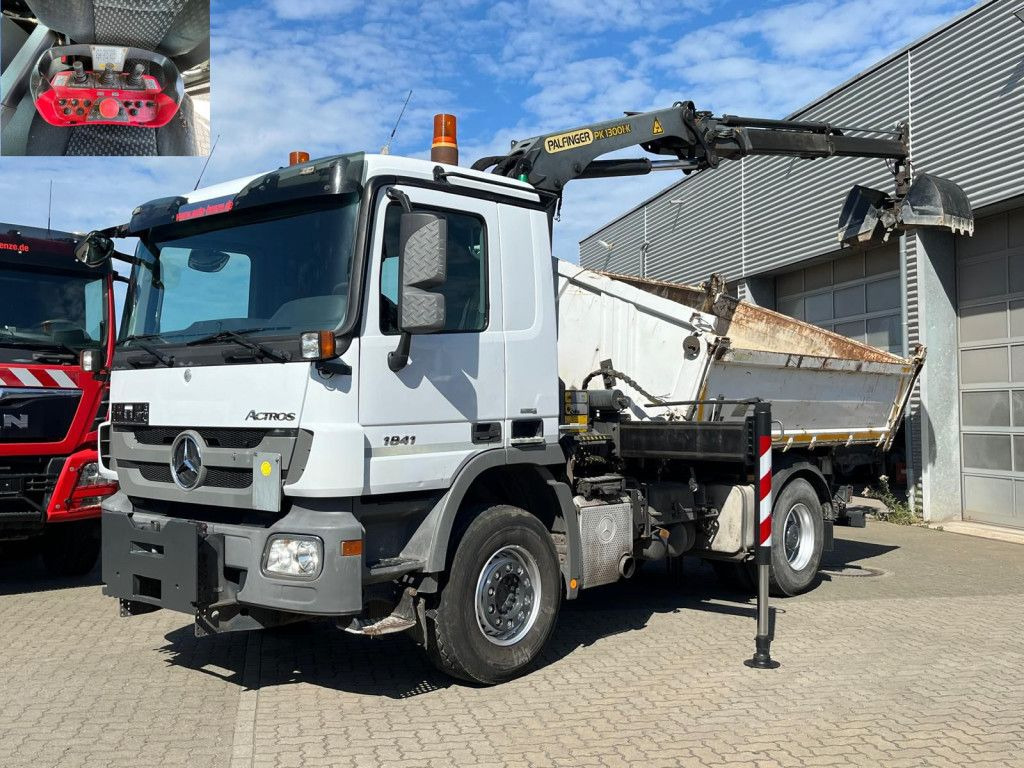 Mercedes-Benz Actros 1841 K 2-Achs Kipper Kran Funk/2xhydr+Gre - Camión volquete, Camión grúa: foto 1 Mercedes-Benz Actros 1841 K 2-Achs Kipper Kran Funk/2xhydr+Gre - Camión volquete, Camión grúa: foto 1