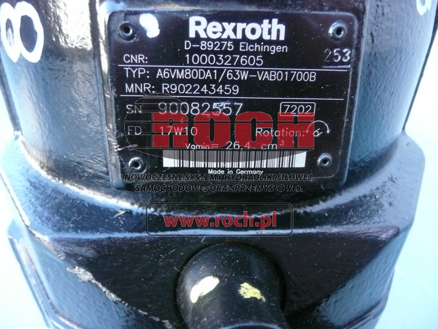 REXROTH A6VM80DA1/63W-VAB01700B 1000327605 - Motor hidráulico para Manipulador telescópico: foto 2 REXROTH A6VM80DA1/63W-VAB01700B 1000327605 - Motor hidráulico para Manipulador telescópico: foto 2