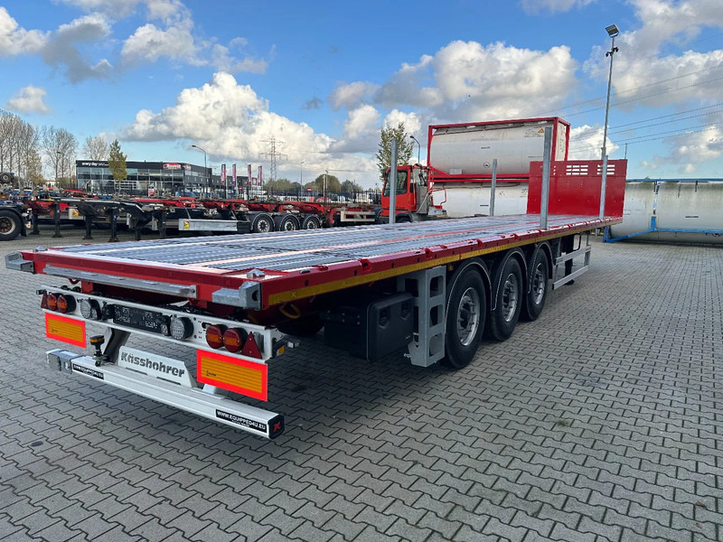 Kässbohrer NEU Heavy-Duty Platform, Heckbündig, Twistlocks (1x 40FT / 2x 20FT), ADR (EX/II, EX/III, FL, AT), Rungtasschen, Scheibebremsen - Semirremolque portacontenedore/ Intercambiable: foto 3 Kässbohrer NEU Heavy-Duty Platform, Heckbündig, Twistlocks (1x 40FT / 2x 20FT), ADR (EX/II, EX/III, FL, AT), Rungtasschen, Scheibebremsen - Semirremolque portacontenedore/ Intercambiable: foto 3
