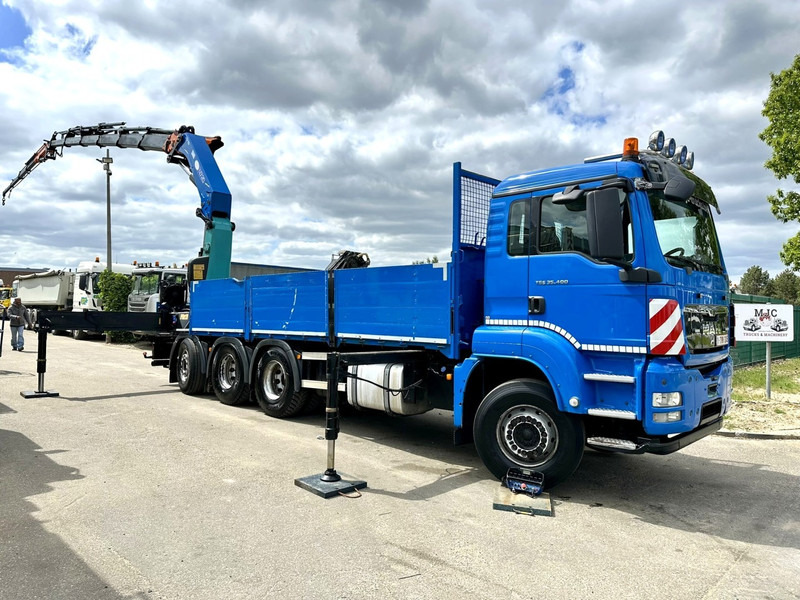 MAN TGS 35.400 8x4 TRIDEM + (32.5m) KRAN HMF 4720 K6 + JIB FJ1000 K4 - PRITSCHE 6m - LIFT/LENK ACHSE - RADIO - 5E F - BELGISCHE LKW - Camión caja abierta, Camión grúa: foto 2 MAN TGS 35.400 8x4 TRIDEM + (32.5m) KRAN HMF 4720 K6 + JIB FJ1000 K4 - PRITSCHE 6m - LIFT/LENK ACHSE - RADIO - 5E F - BELGISCHE LKW - Camión caja abierta, Camión grúa: foto 2