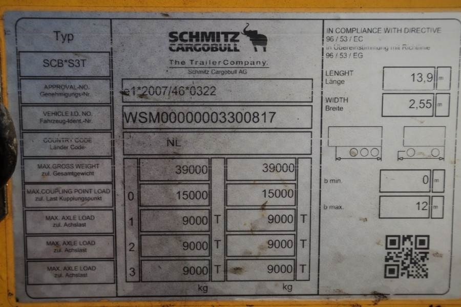 Schmitz CARG SCB3ST CoC Documents, TuV Loading Certificate  - Remolque con toldo: foto 4 Schmitz CARG SCB3ST CoC Documents, TuV Loading Certificate  - Remolque con toldo: foto 4