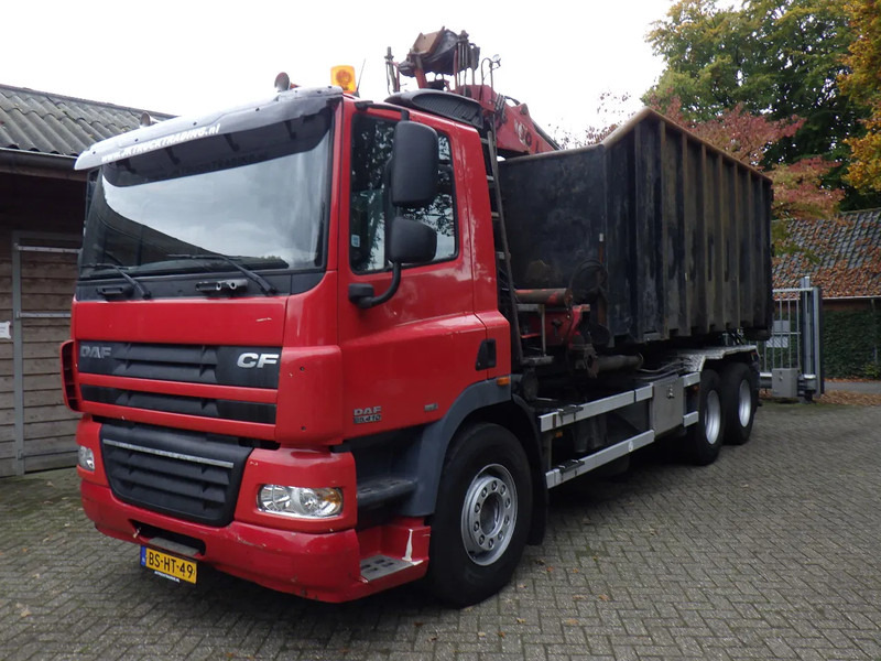 DAF CF 85 410 Euro 5 / Manual / Blad-Lucht / Boogie - Liftas / HTS Kabel / 9 T vooras / Palfinger G 100 L Crane - Camión con equipo de cable: foto 1 DAF CF 85 410 Euro 5 / Manual / Blad-Lucht / Boogie - Liftas / HTS Kabel / 9 T vooras / Palfinger G 100 L Crane - Camión con equipo de cable: foto 1