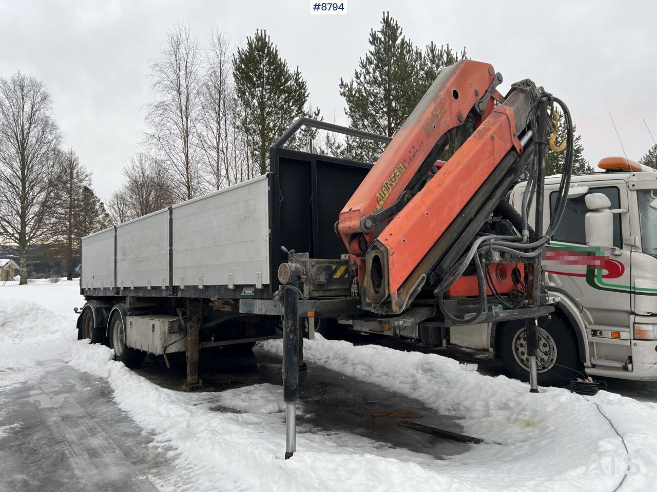 Crane trailer Narko with Palfinger PK16502 crane - Carrocería abierta: foto 2 Crane trailer Narko with Palfinger PK16502 crane - Carrocería abierta: foto 2