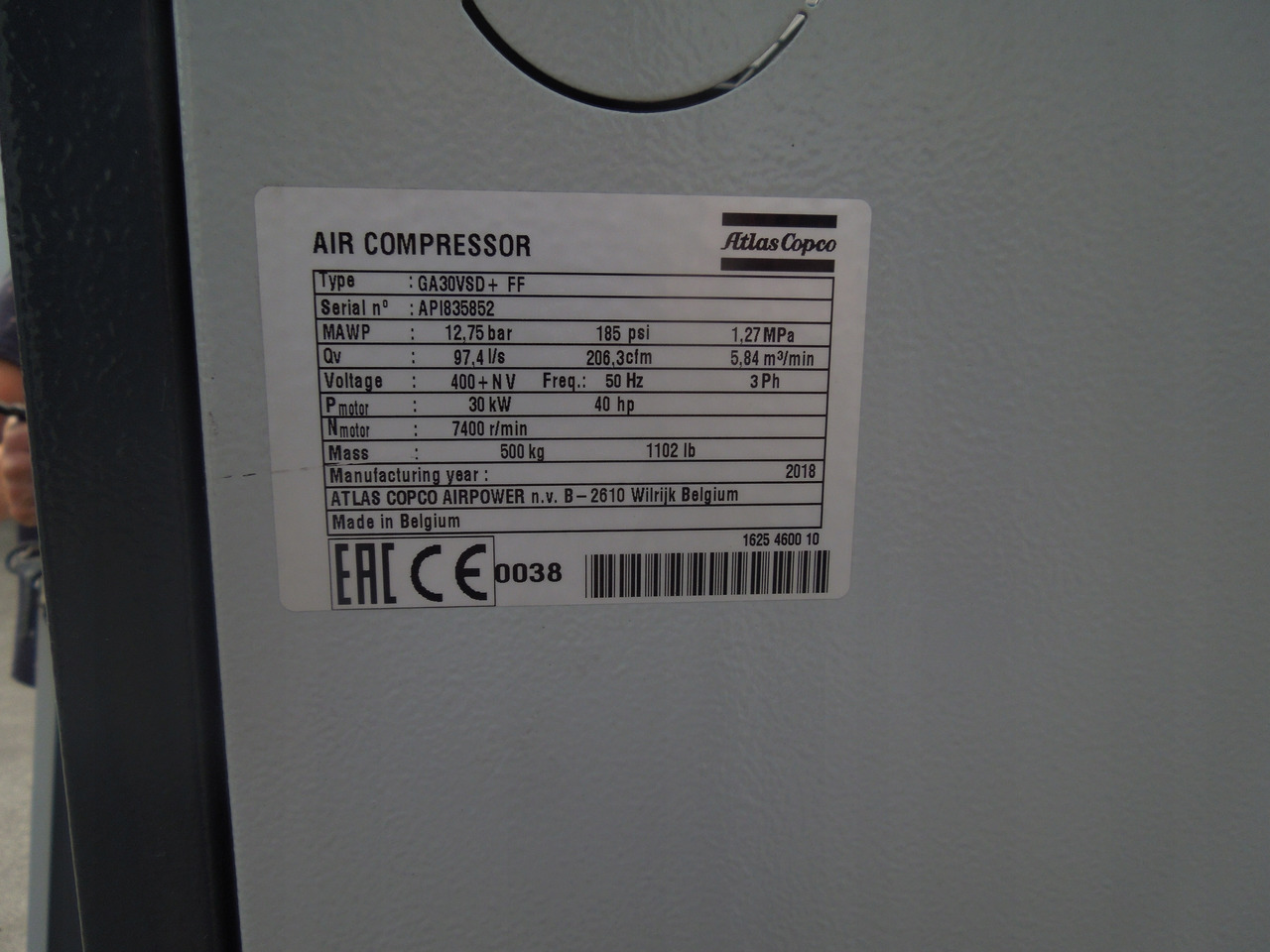 ATLAS COPCO GA30VSD+ FF - Compresor de aire: foto 5 ATLAS COPCO GA30VSD+ FF - Compresor de aire: foto 5