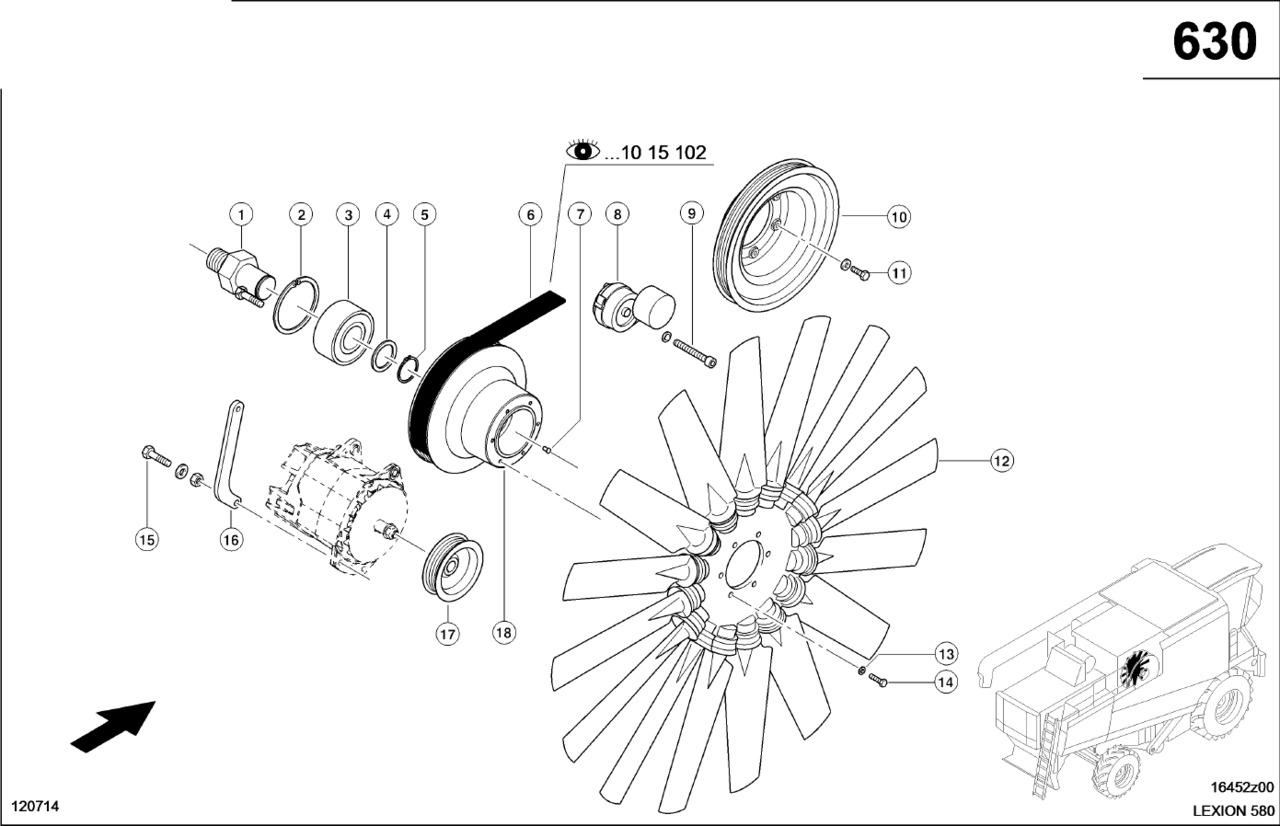 Claas Lexion 580 ROTOR  0007436510 (Napęd wentylatora) - Ventilador para Cosechadora de granos: foto 1 Claas Lexion 580 ROTOR  0007436510 (Napęd wentylatora) - Ventilador para Cosechadora de granos: foto 1