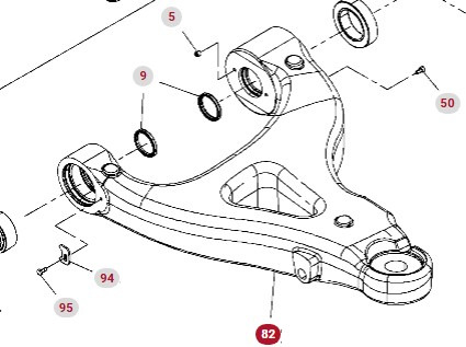 Fendt 930 933 936 939 942 GEN 7 Wahacz Dolny Lewy CZĘŚCI H218PF050050A - Suspensión de ballestas para Maquinaria agrícola: foto 1 Fendt 930 933 936 939 942 GEN 7 Wahacz Dolny Lewy CZĘŚCI H218PF050050A - Suspensión de ballestas para Maquinaria agrícola: foto 1