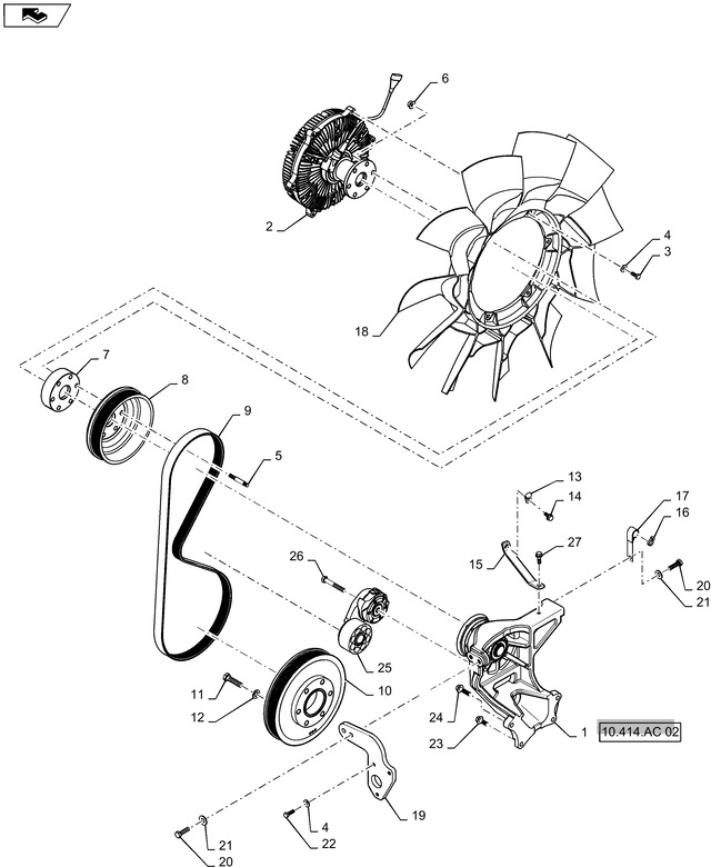 New Holland T6090 Wentylator 11 blades 84278713 - Ventilador para Tractor: foto 1 New Holland T6090 Wentylator 11 blades 84278713 - Ventilador para Tractor: foto 1