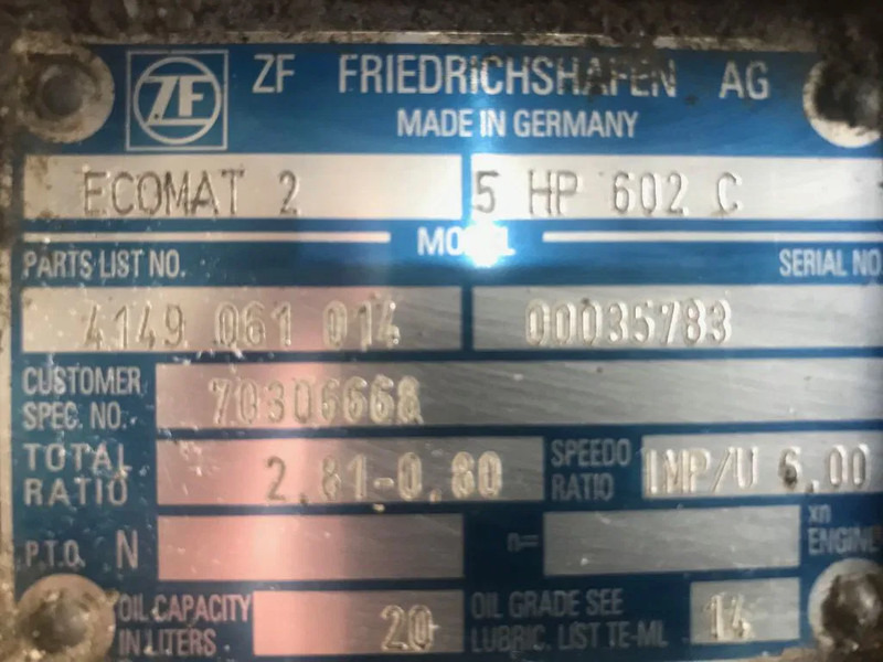 ZF 5HP502C, 5HP592C, 5HP602C, 5HP504C, 5HP594C, 5HP604C - Caja de cambios: foto 3 ZF 5HP502C, 5HP592C, 5HP602C, 5HP504C, 5HP594C, 5HP604C - Caja de cambios: foto 3