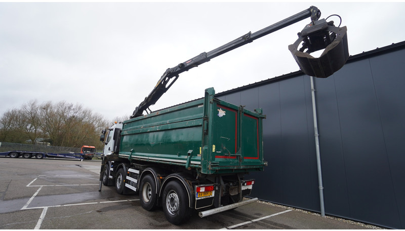 Renault PREMIUM 380 DXI 8X2/6 2 SIDE TIPPER WITH PLFINGER Q 170 Z CRANE.278.200KM - Camión grúa: foto 4 Renault PREMIUM 380 DXI 8X2/6 2 SIDE TIPPER WITH PLFINGER Q 170 Z CRANE.278.200KM - Camión grúa: foto 4