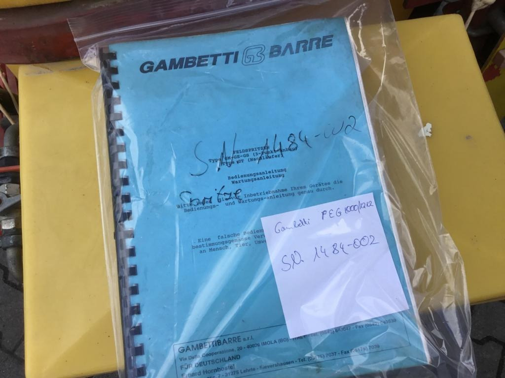 Gambetti PEG 1000/1212 - Pulverizador suspendido: foto 3 Gambetti PEG 1000/1212 - Pulverizador suspendido: foto 3