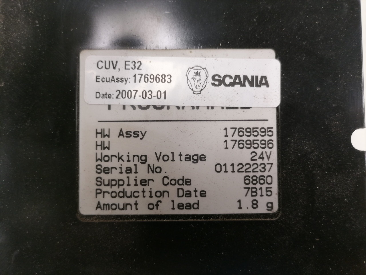 Scania Ecu, VIS 1769683 - Unidad de control para Camión: foto 4 Scania Ecu, VIS 1769683 - Unidad de control para Camión: foto 4