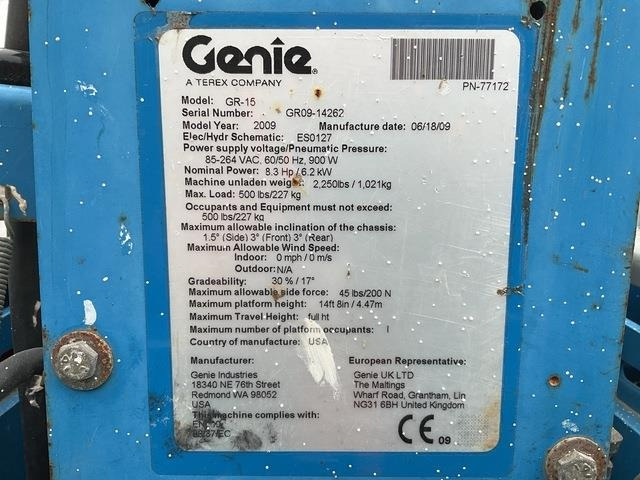 Genie GR15 - Plataforma de mástil vertical: foto 5 Genie GR15 - Plataforma de mástil vertical: foto 5