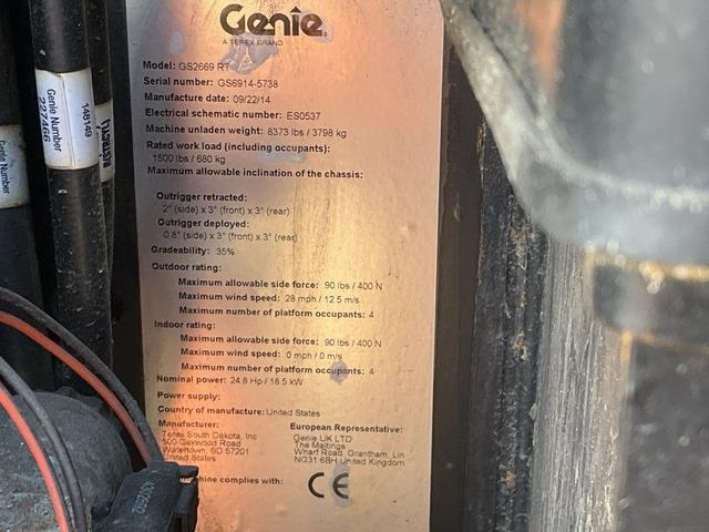 Genie GS2669RT - Plataforma de tijeras: foto 5 Genie GS2669RT - Plataforma de tijeras: foto 5